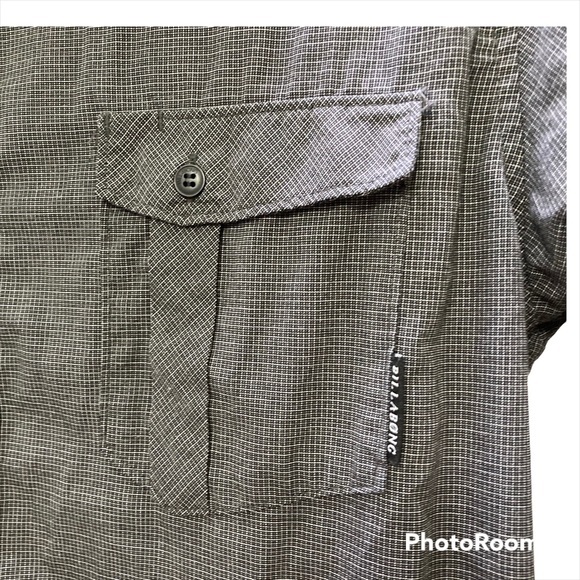BILLABONG Black and white plaid button up short sleeve shirt - Picture 3 of 7